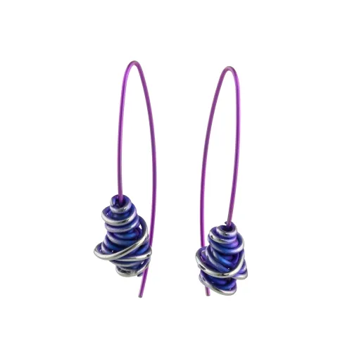 Chaos Hook Purple Drop Earrings